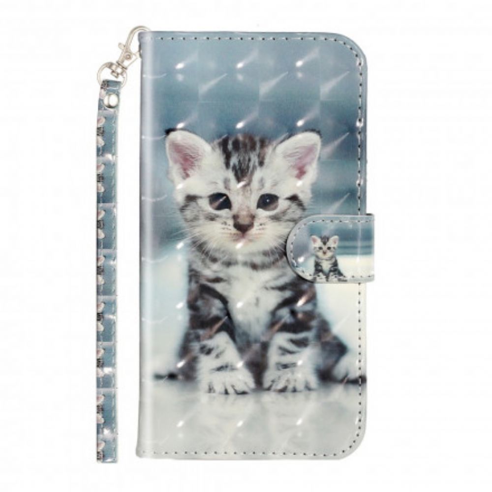 Folio-hoesje voor iPhone XR Met Ketting Lichtvlekken Riem Kitten