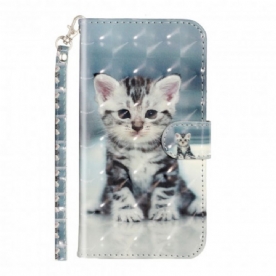 Folio-hoesje voor iPhone XR Met Ketting Lichtvlekken Riem Kitten