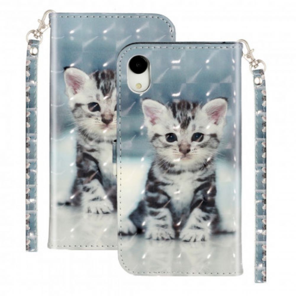 Folio-hoesje voor iPhone XR Met Ketting Lichtvlekken Riem Kitten