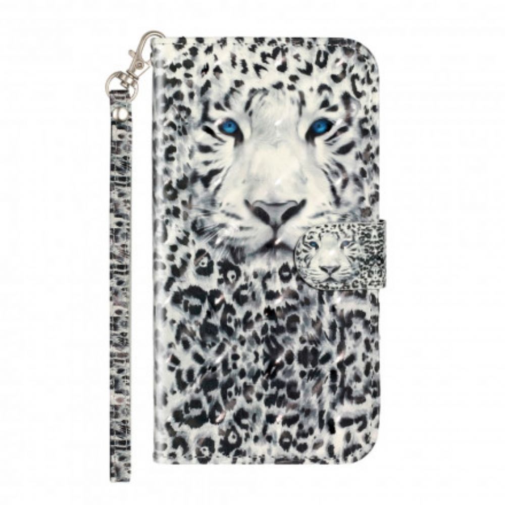 Folio-hoesje voor iPhone XR Met Ketting Tiger Light Strap Spots