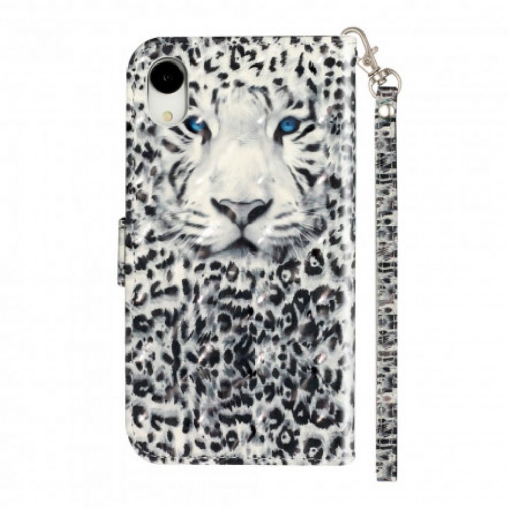 Folio-hoesje voor iPhone XR Met Ketting Tiger Light Strap Spots