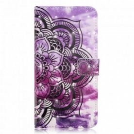 Folio-hoesje voor iPhone XR Paarse Mandala