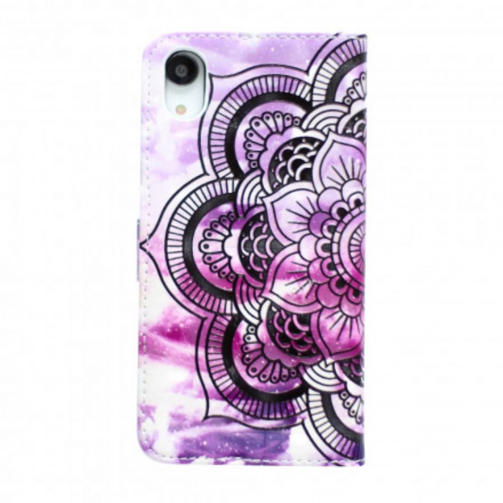 Folio-hoesje voor iPhone XR Paarse Mandala