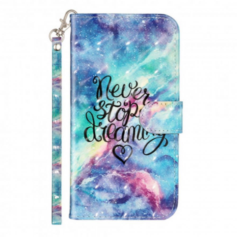 Folio-hoesje voor iPhone XR Stop Nooit Met Lanyard