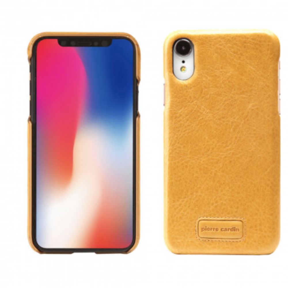 Hoesje voor iPhone XR Echt Pierre Cardin Litchi Leer