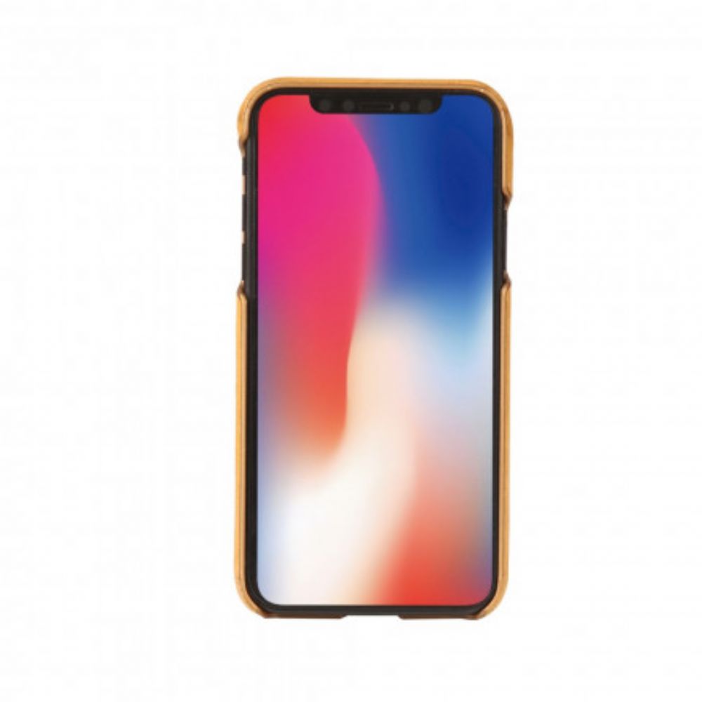 Hoesje voor iPhone XR Echt Pierre Cardin Litchi Leer