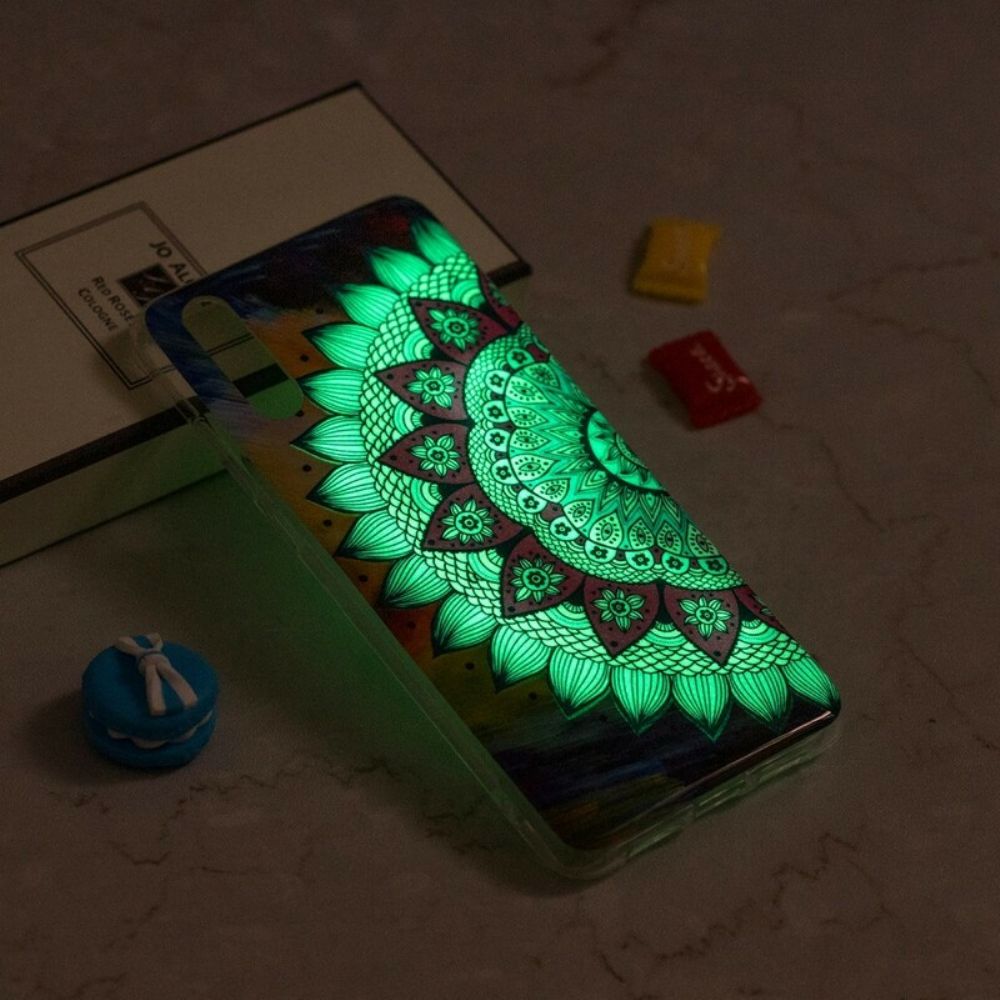 Hoesje voor iPhone XR Fluorescerende Kleurrijke Mandala