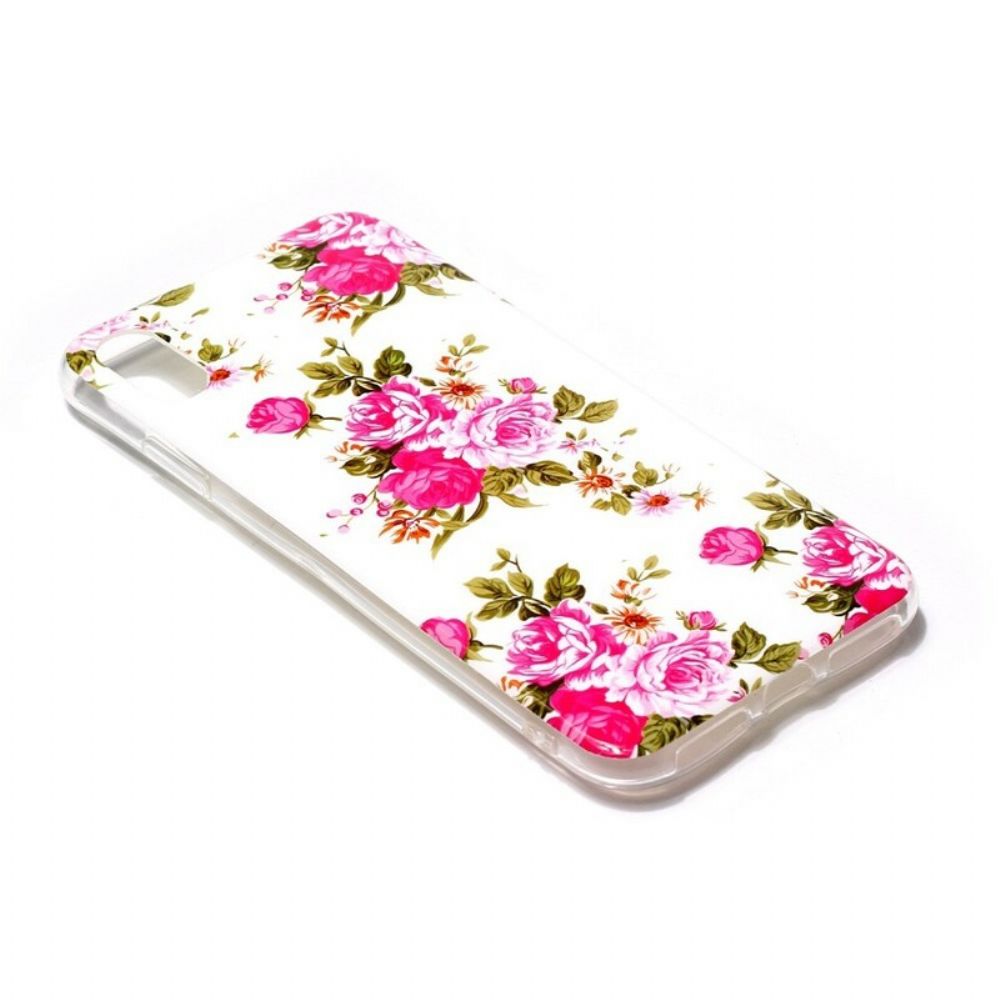 Hoesje voor iPhone XR Fluorescerende Vrijheidsbloemen