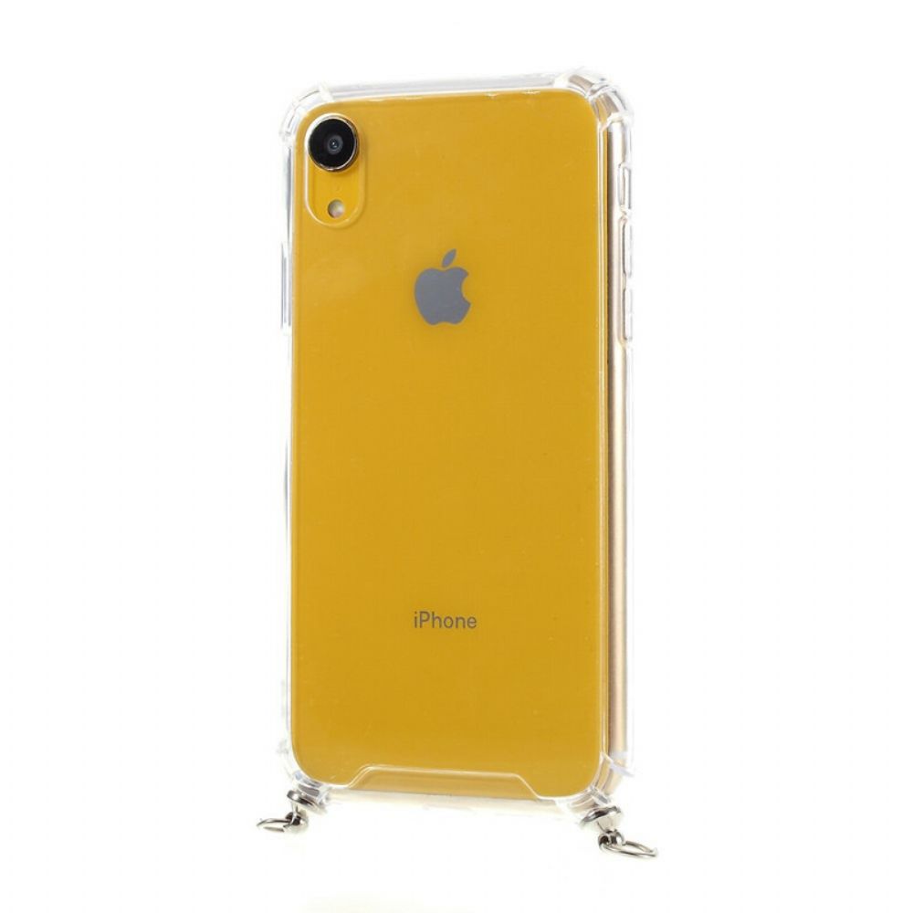 Hoesje voor iPhone XR Hybride Met Gekleurd Snoer