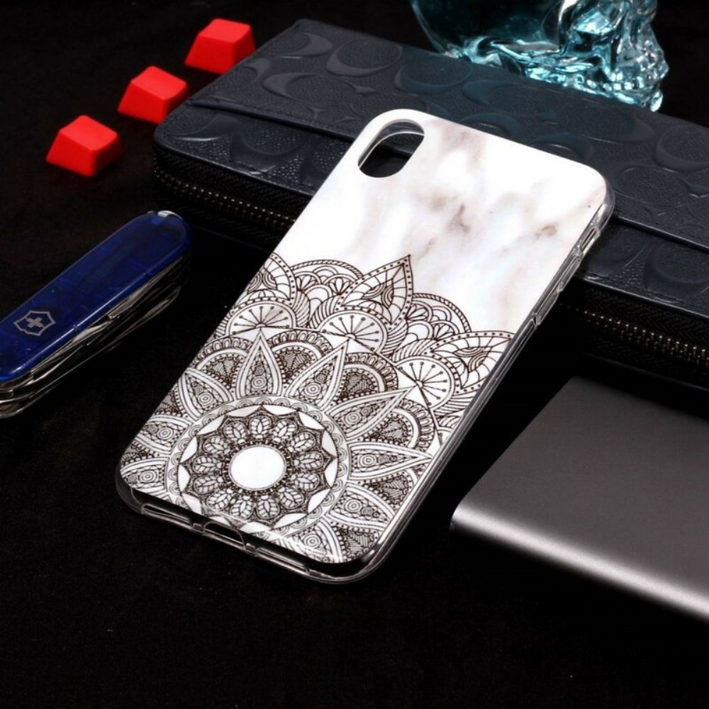 Hoesje voor iPhone XR Marmeren Mandala