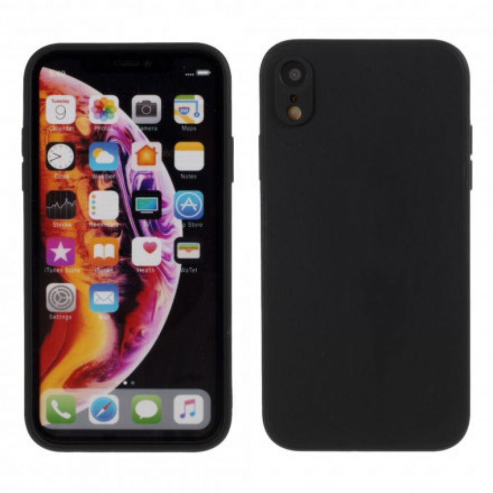 Hoesje voor iPhone XR Silicone Mat Pure Kleur