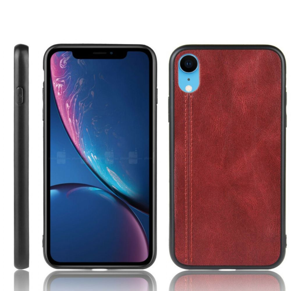 Hoesje voor iPhone XR Stijl Lederen Stiksels