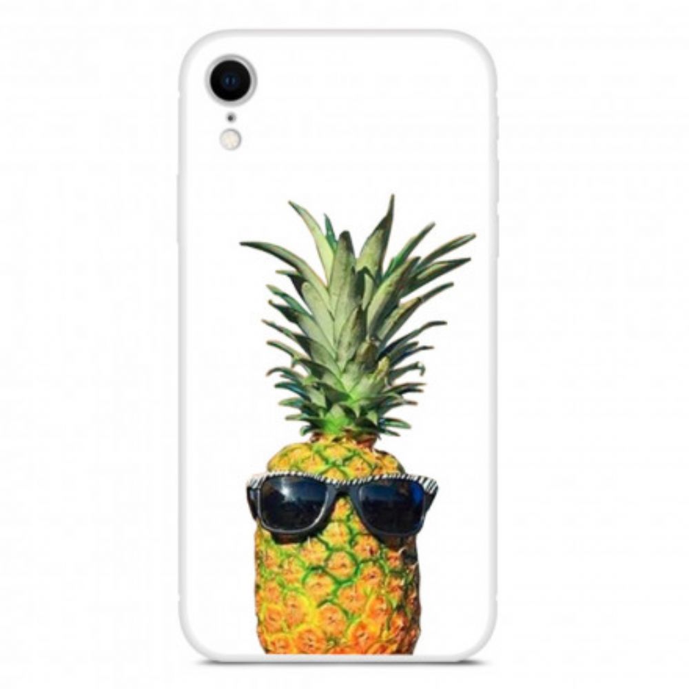 Hoesje voor iPhone XR Transparante Ananas Met Bril