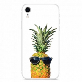 Hoesje voor iPhone XR Transparante Ananas Met Bril