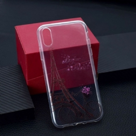 Hoesje voor iPhone XR Transparante Bonjour Parijs