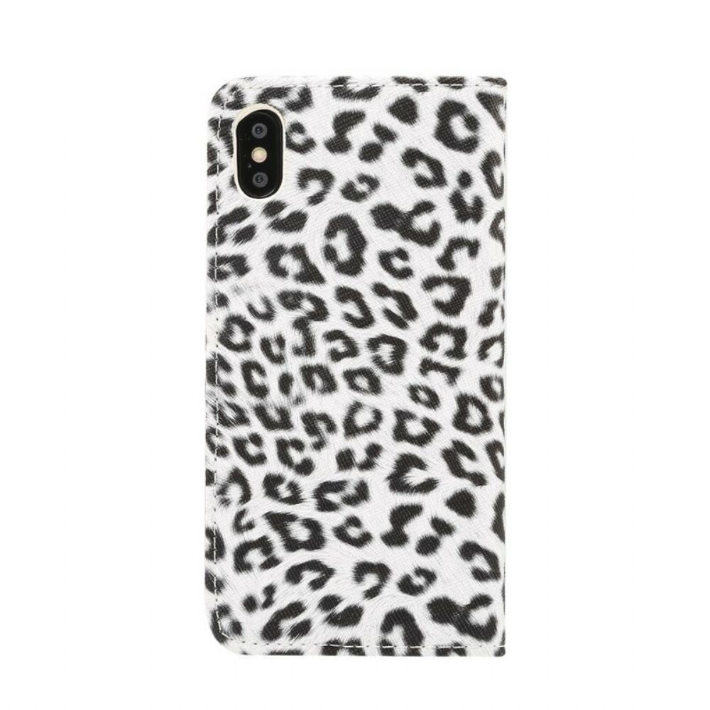 Leren Hoesje voor iPhone XR Luipaard