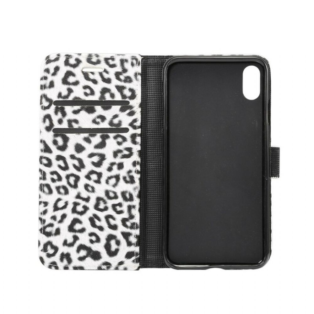 Leren Hoesje voor iPhone XR Luipaard