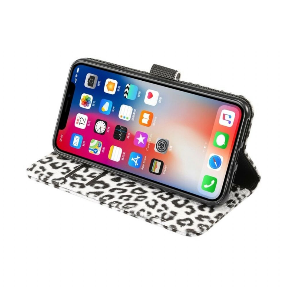 Leren Hoesje voor iPhone XR Luipaard