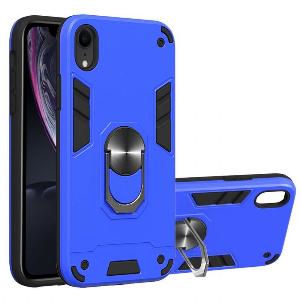 Telefoonhoesje voor iPhone XR Afneembare Ringsteun Metallic