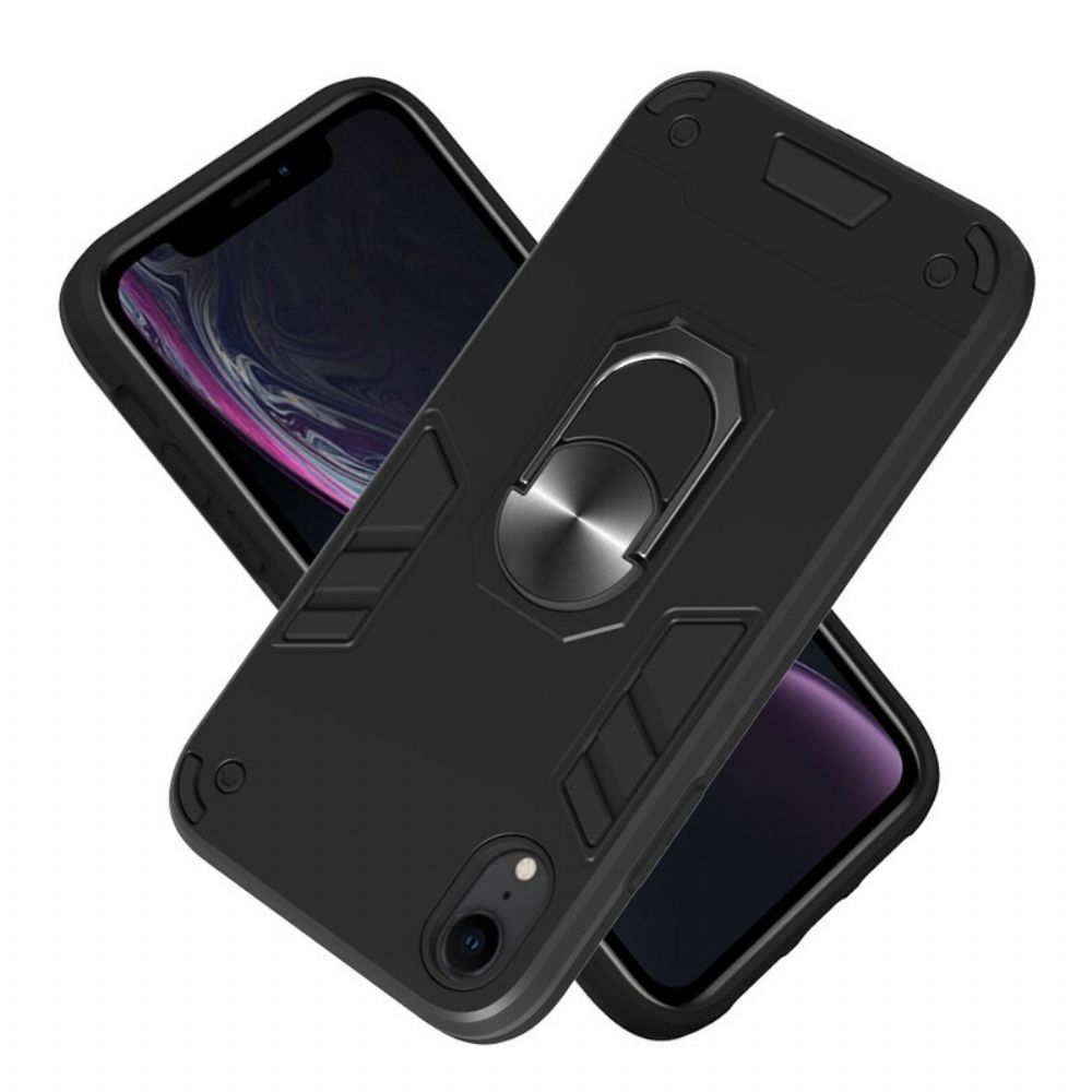 Telefoonhoesje voor iPhone XR Afneembare Ringsteun Metallic