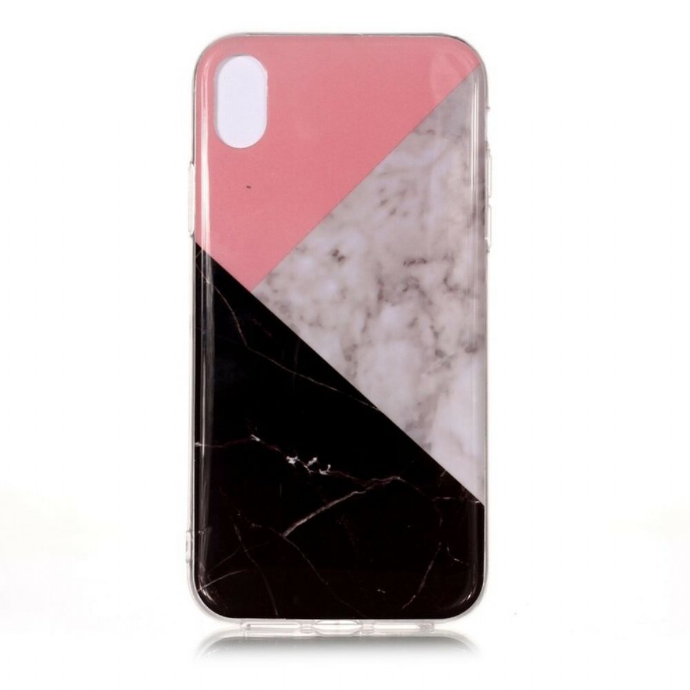 Telefoonhoesje voor iPhone XR Geometrisch Marmereffect