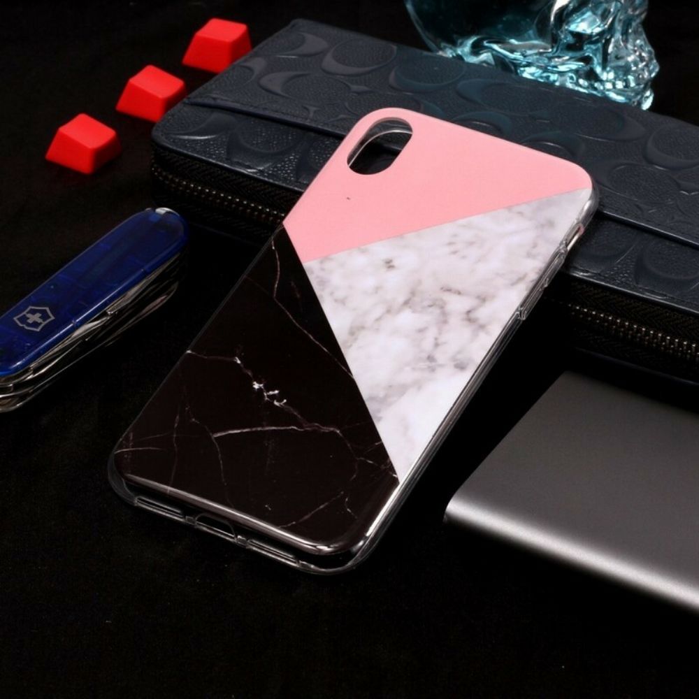 Telefoonhoesje voor iPhone XR Geometrisch Marmereffect