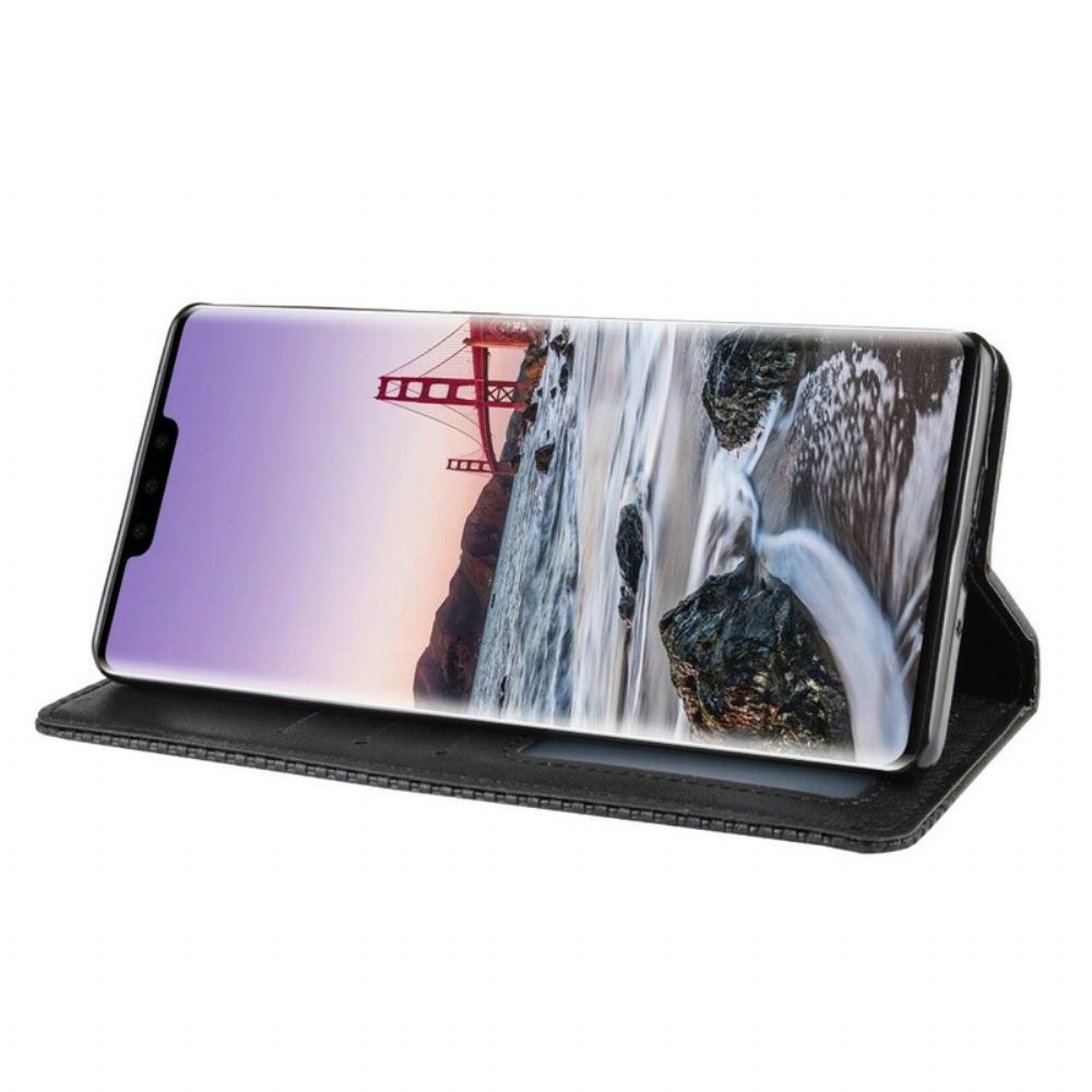 Bescherming Hoesje voor Huawei Mate 30 Pro Folio-hoesje Vintage Gestileerd Leereffect