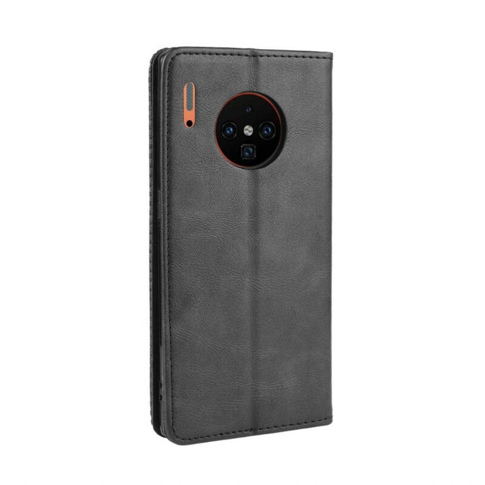 Bescherming Hoesje voor Huawei Mate 30 Pro Folio-hoesje Vintage Gestileerd Leereffect