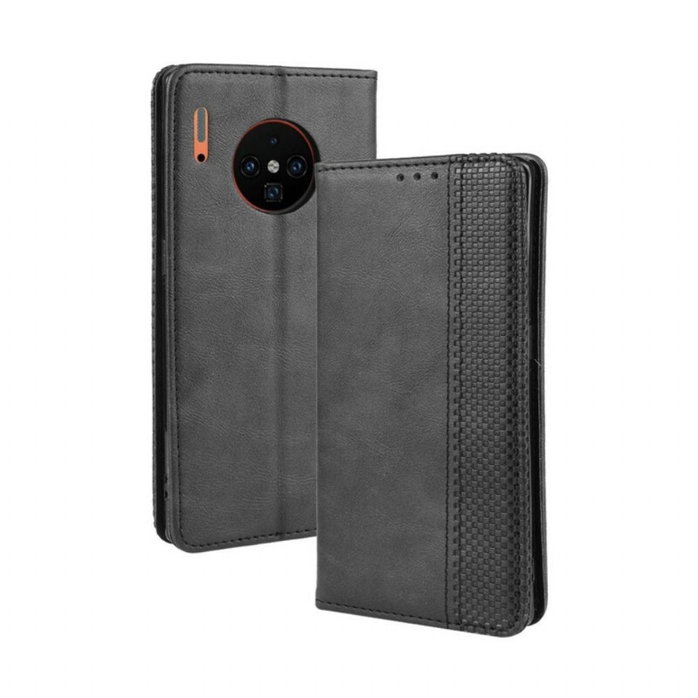 Bescherming Hoesje voor Huawei Mate 30 Pro Folio-hoesje Vintage Gestileerd Leereffect