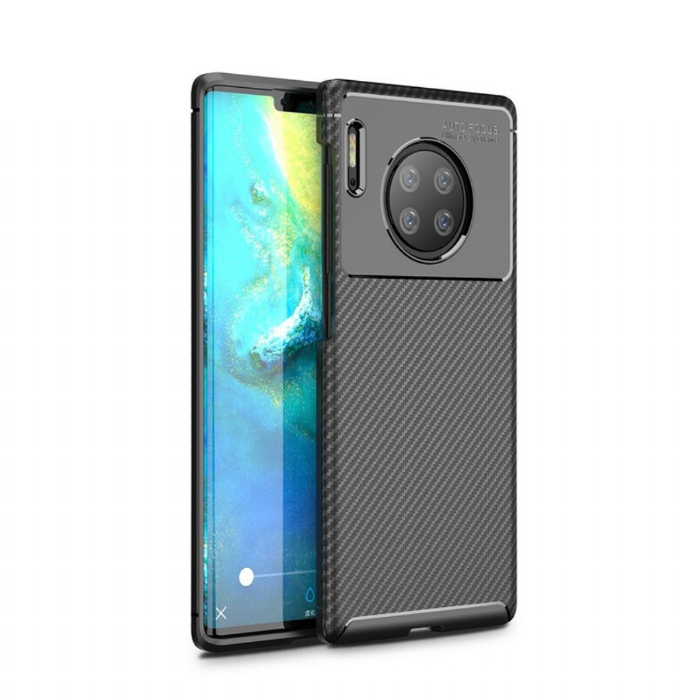 Telefoonhoesje voor Huawei Mate 30 Pro Flexibele Koolstofvezeltextuur