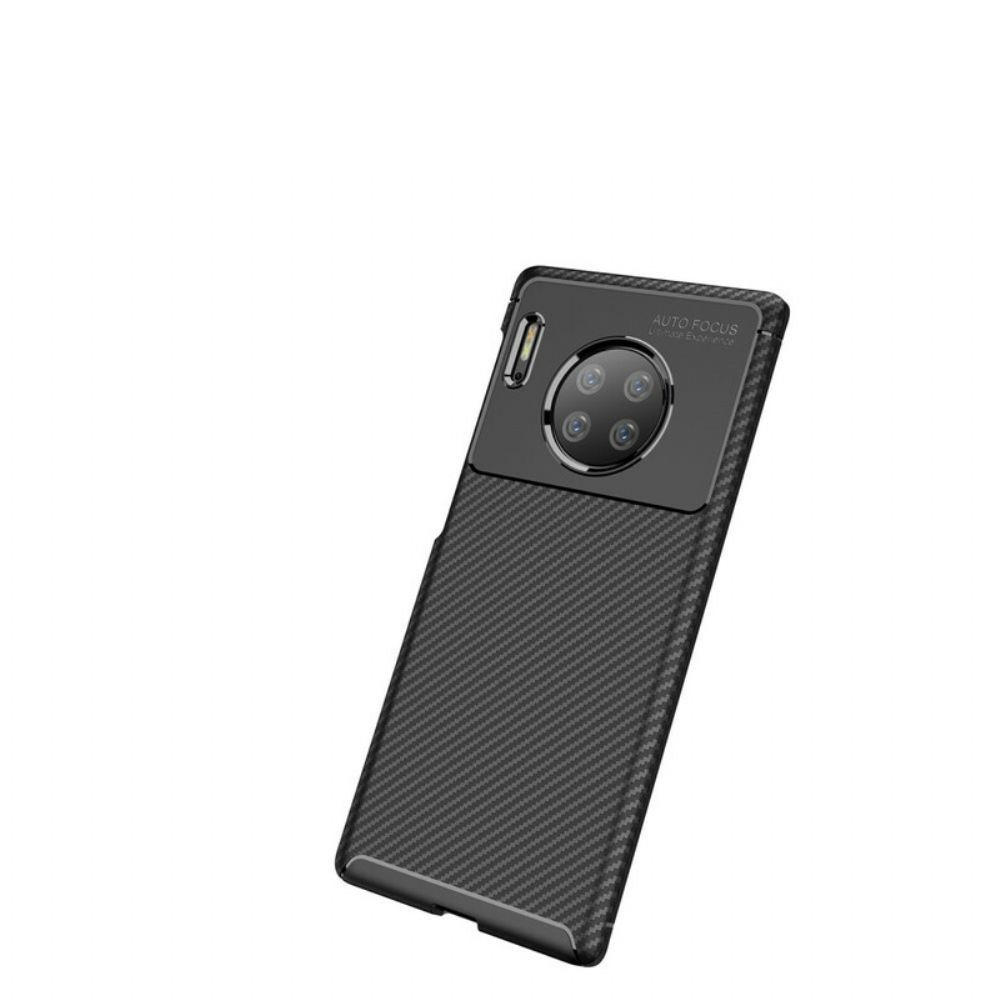 Telefoonhoesje voor Huawei Mate 30 Pro Flexibele Koolstofvezeltextuur