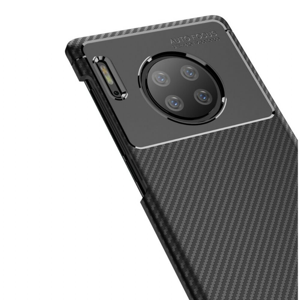 Telefoonhoesje voor Huawei Mate 30 Pro Flexibele Koolstofvezeltextuur