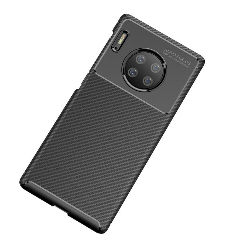 Telefoonhoesje voor Huawei Mate 30 Pro Flexibele Koolstofvezeltextuur