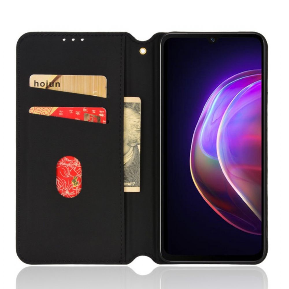 Bescherming Hoesje voor Vivo V21 5G Folio-hoesje Diamant Leder Effect