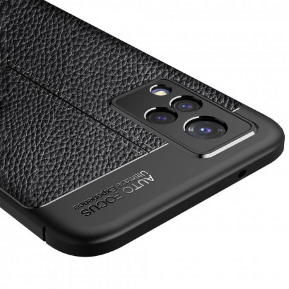 Hoesje voor Vivo V21 5G Dubbele Lijn Litchi Leder Effect