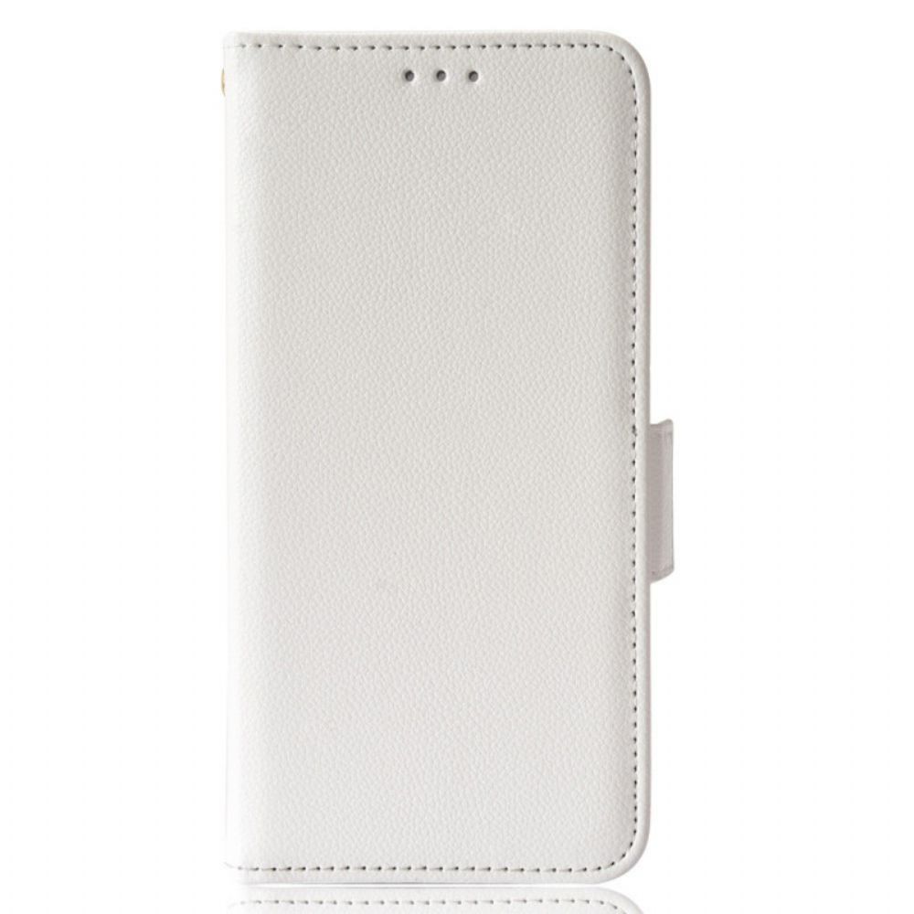 Leren Hoesje voor Vivo V21 5G Folio-hoesje Dubbele Nieuwe Kleuren Flap