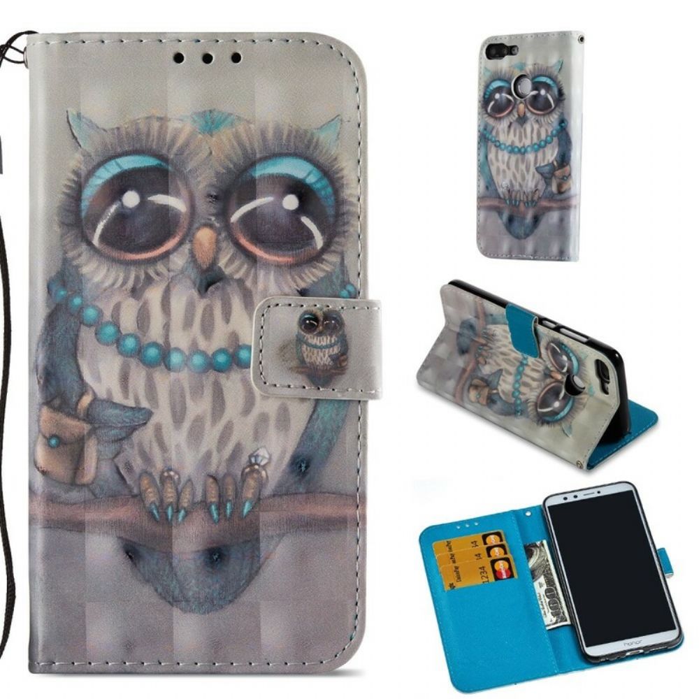 Folio-hoesje voor Honor 9 Lite Miss Uil 3d