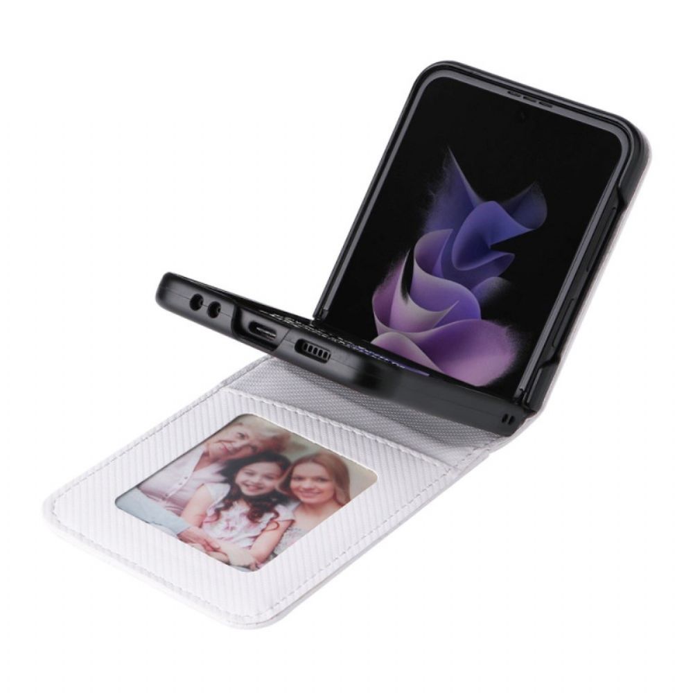 Case voor Samsung Galaxy Z Flip 4 Folio-hoesje Kaarthouder Met Retro Leereffect