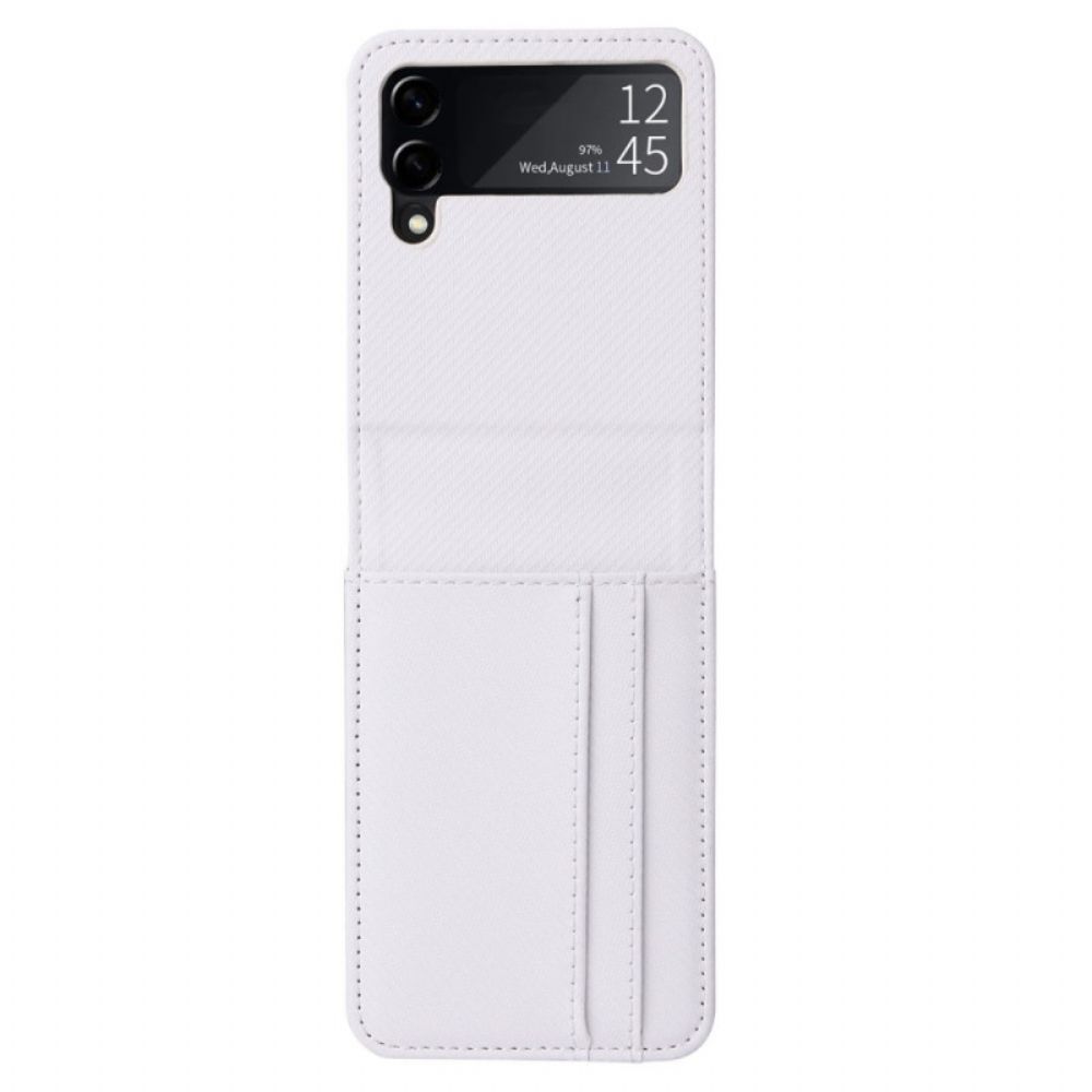 Case voor Samsung Galaxy Z Flip 4 Folio-hoesje Kaarthouder Met Retro Leereffect