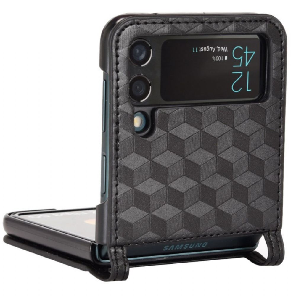 Hoesje voor Samsung Galaxy Z Flip 4 Folio-hoesje 3d-kubus