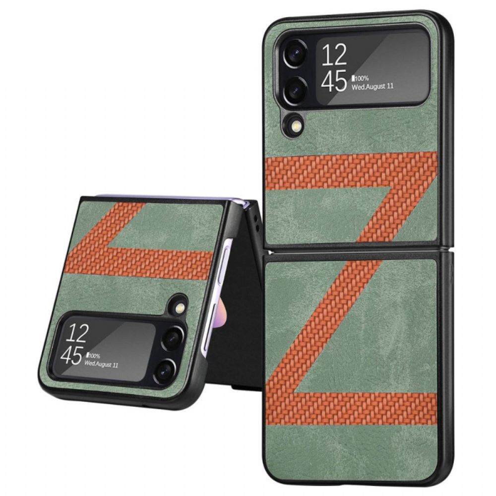 Hoesje voor Samsung Galaxy Z Flip 4 Folio-hoesje Z Design Lederen Stijl