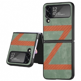 Hoesje voor Samsung Galaxy Z Flip 4 Folio-hoesje Z Design Lederen Stijl