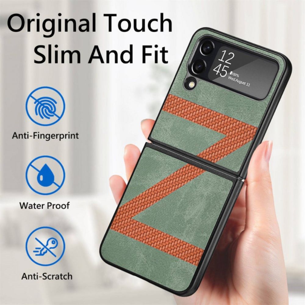 Hoesje voor Samsung Galaxy Z Flip 4 Folio-hoesje Z Design Lederen Stijl