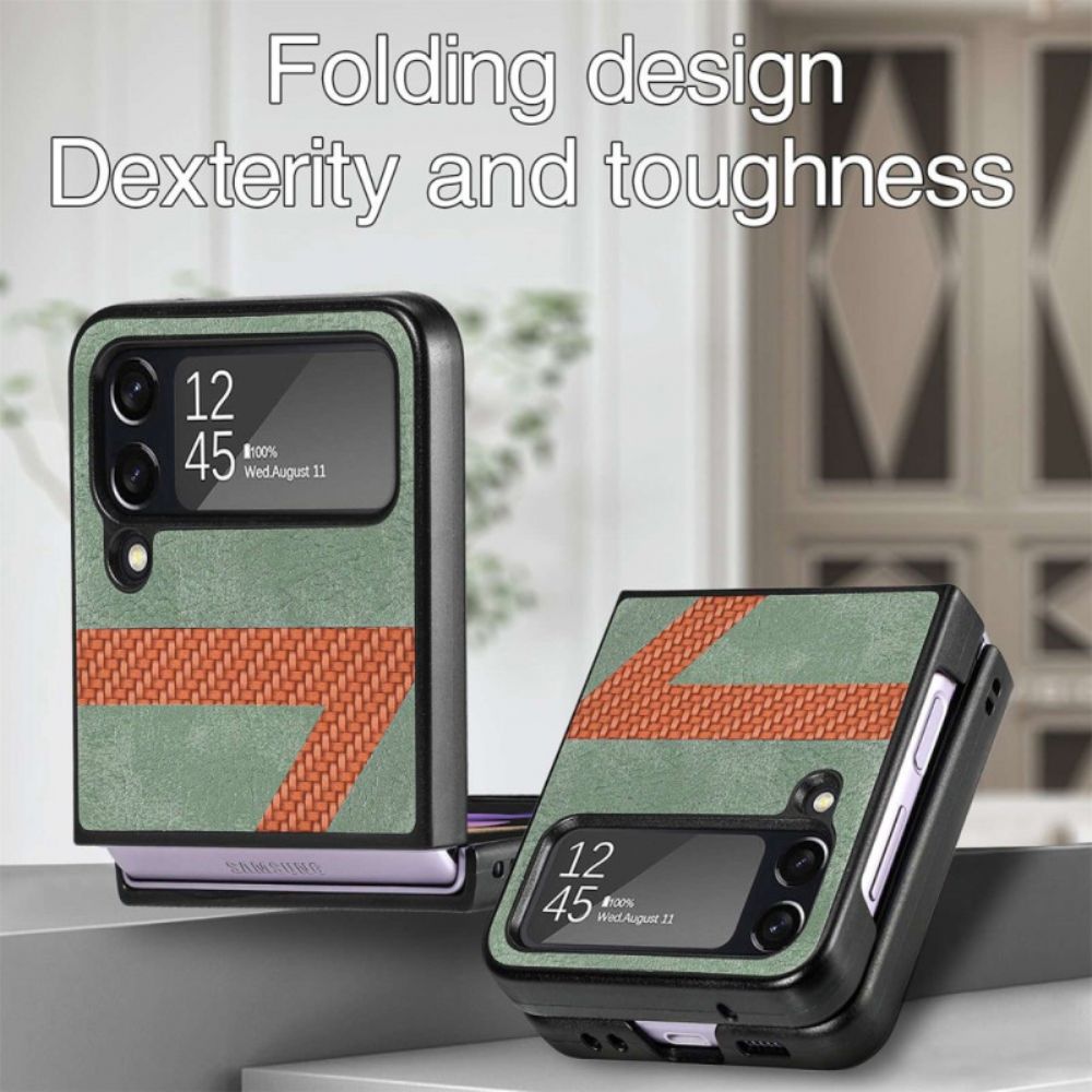 Hoesje voor Samsung Galaxy Z Flip 4 Folio-hoesje Z Design Lederen Stijl