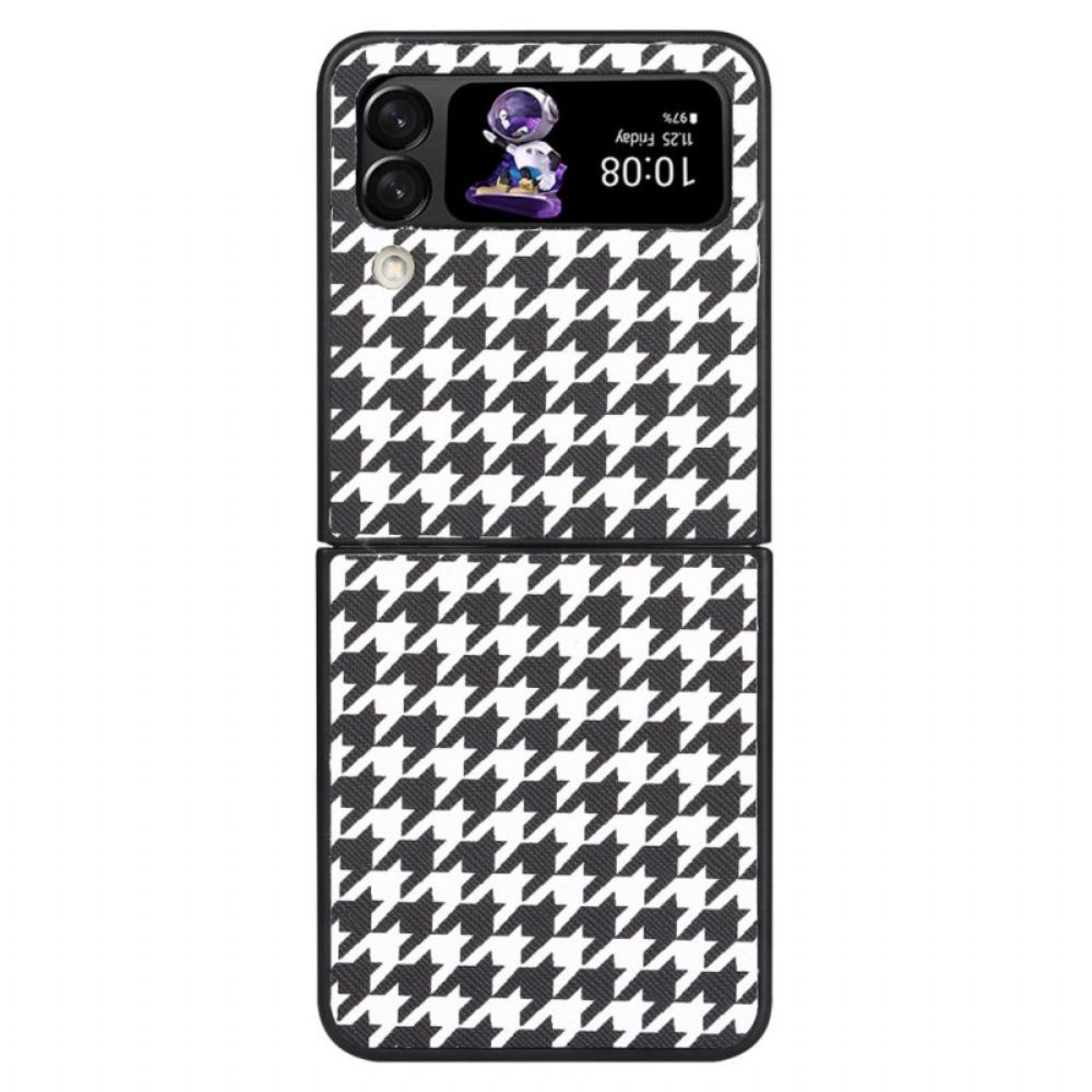 Hoesje voor Samsung Galaxy Z Flip 4 Folio-hoesje Houndstooth