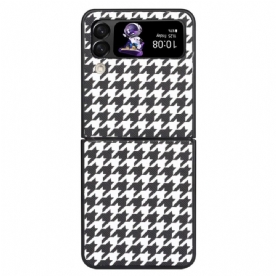 Hoesje voor Samsung Galaxy Z Flip 4 Folio-hoesje Houndstooth