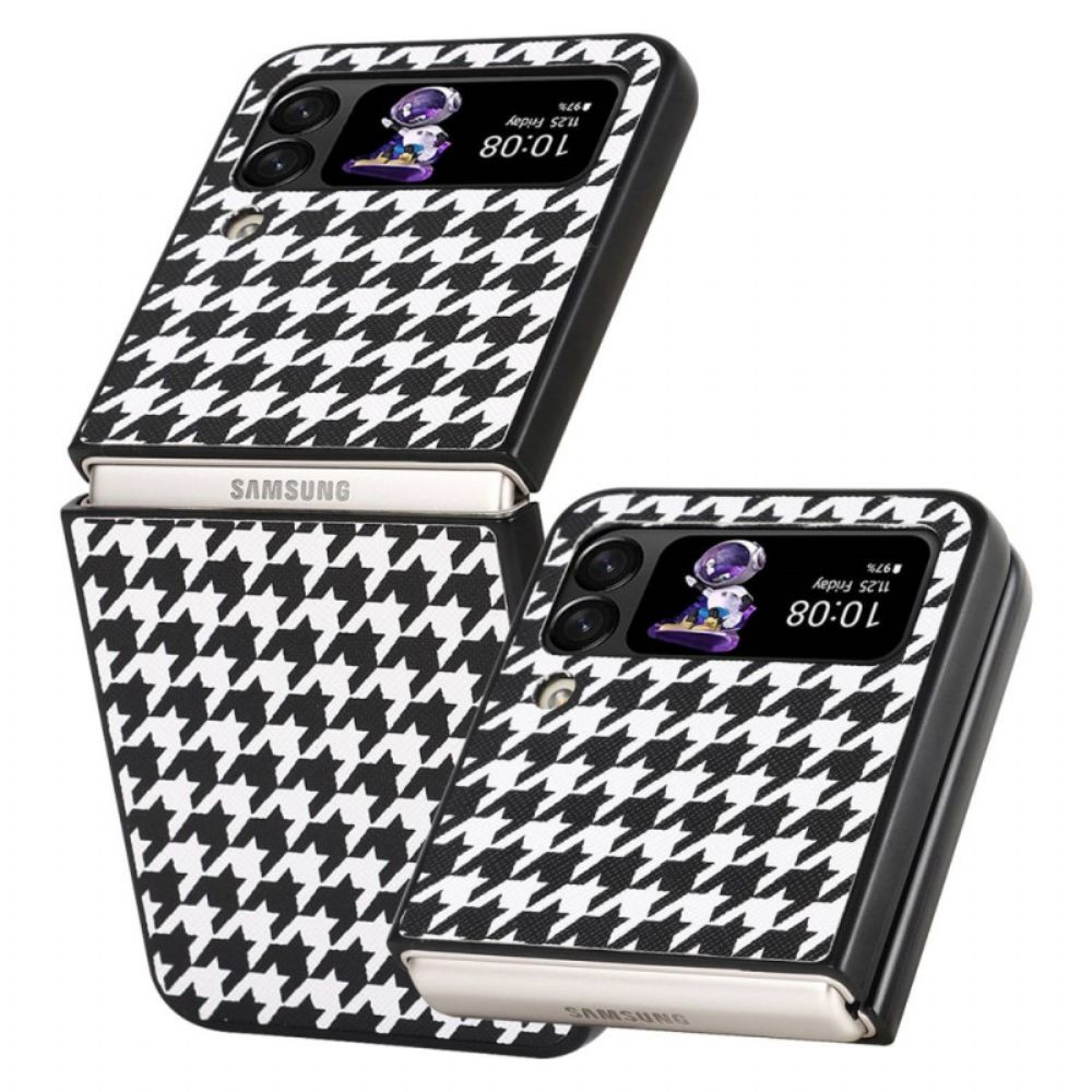 Hoesje voor Samsung Galaxy Z Flip 4 Folio-hoesje Houndstooth