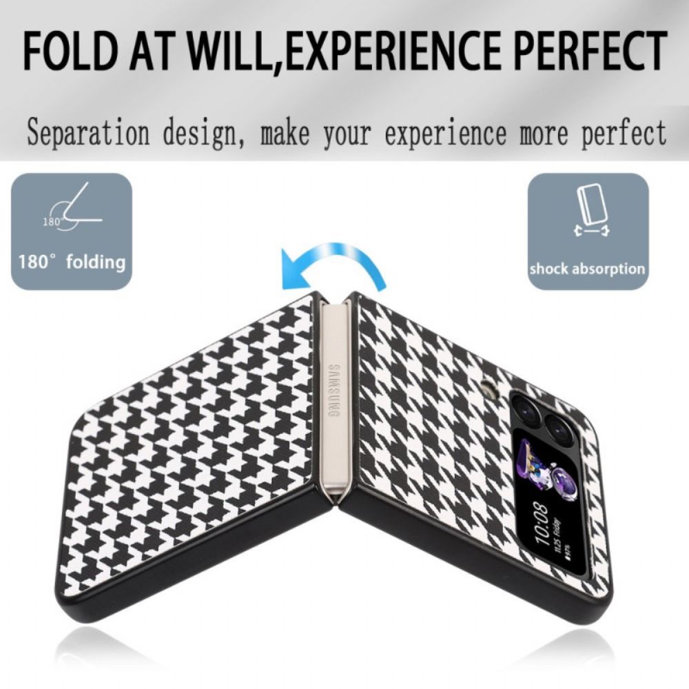 Hoesje voor Samsung Galaxy Z Flip 4 Folio-hoesje Houndstooth