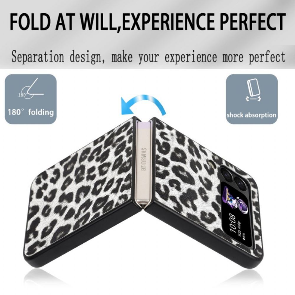 Hoesje voor Samsung Galaxy Z Flip 4 Folio-hoesje Luipaard