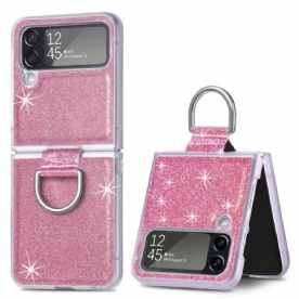 Hoesje voor Samsung Galaxy Z Flip 4 Folio-hoesje Pailletten En Ring